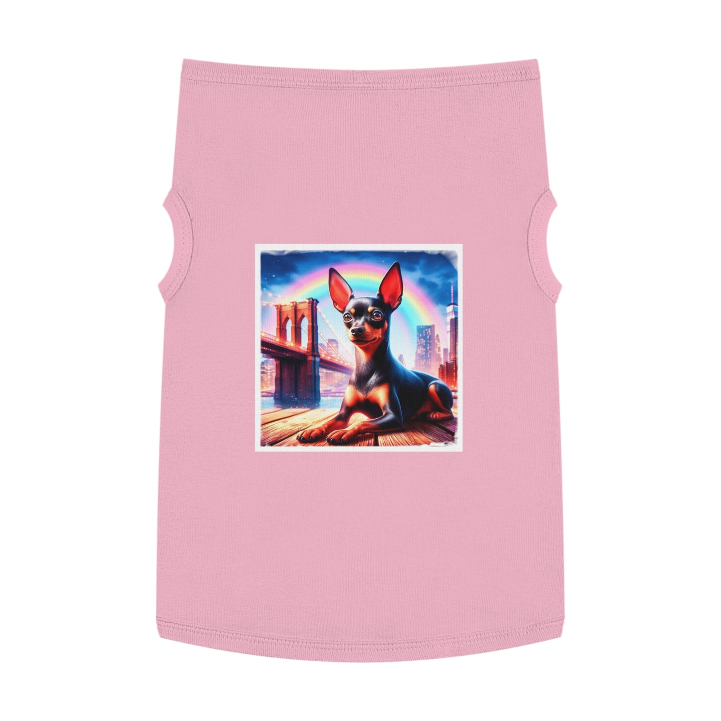 Dog Tank Top - Min Pin Tank Tops Pets Printify XL Pink 