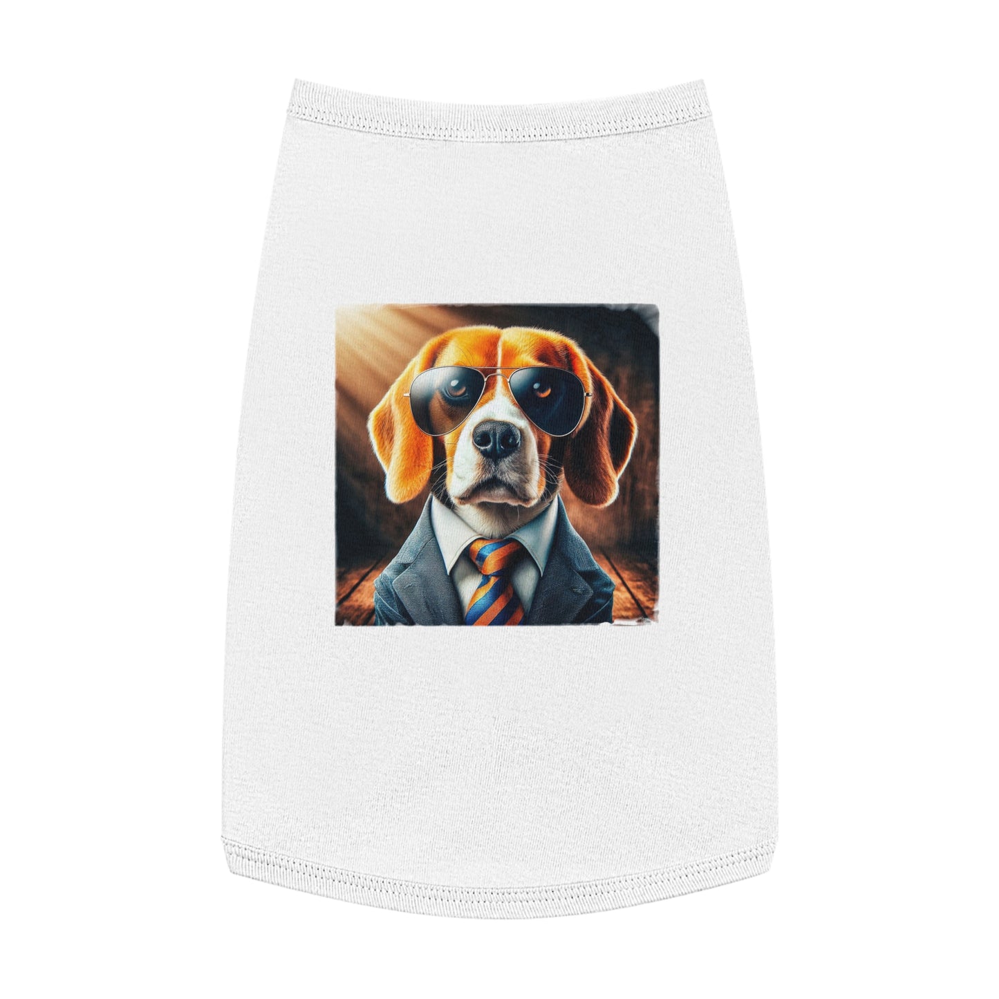 Pet Tank Top Beagle In Suit Pets Printify L White 