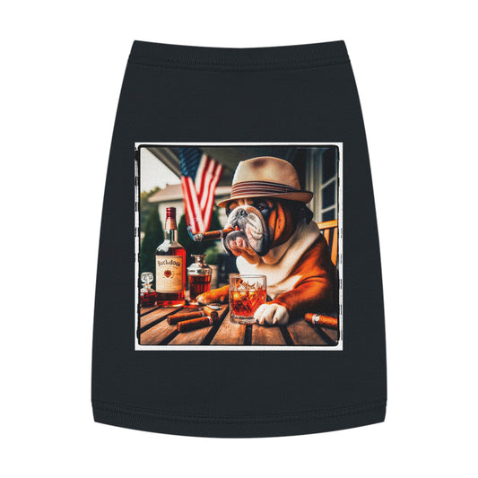 Pet Tank Top Bulldog cigar chilling t shirt Pets Printify M Black