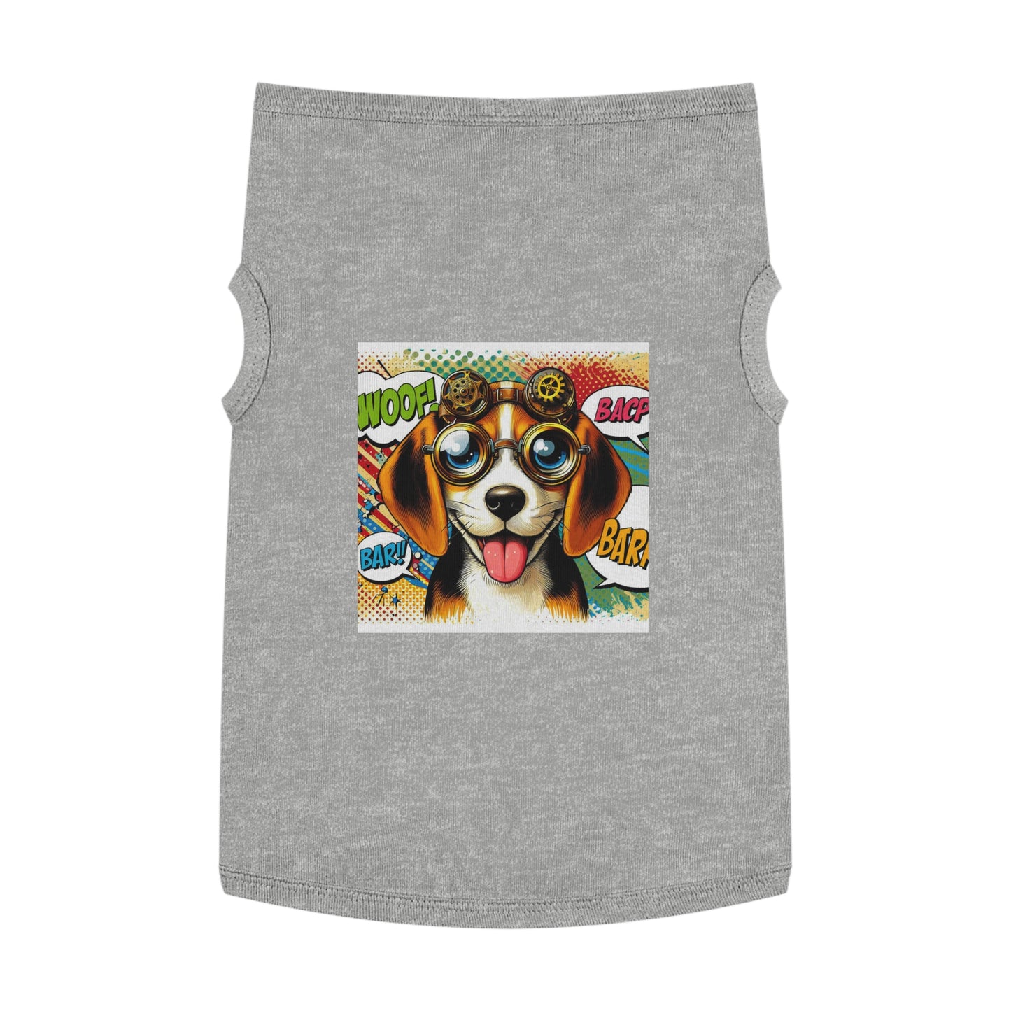 Pet Tank Top Wacky Beagle Steampunk Pop Art Dog Pets Printify XL Heather 