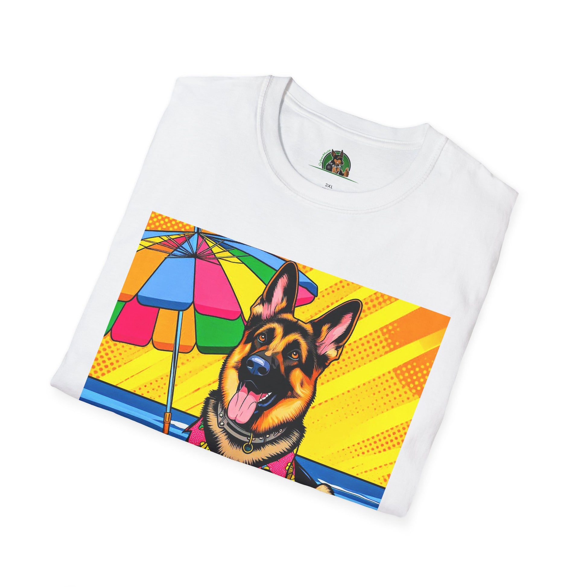 German Shepherd beach day T-Shirt Printify