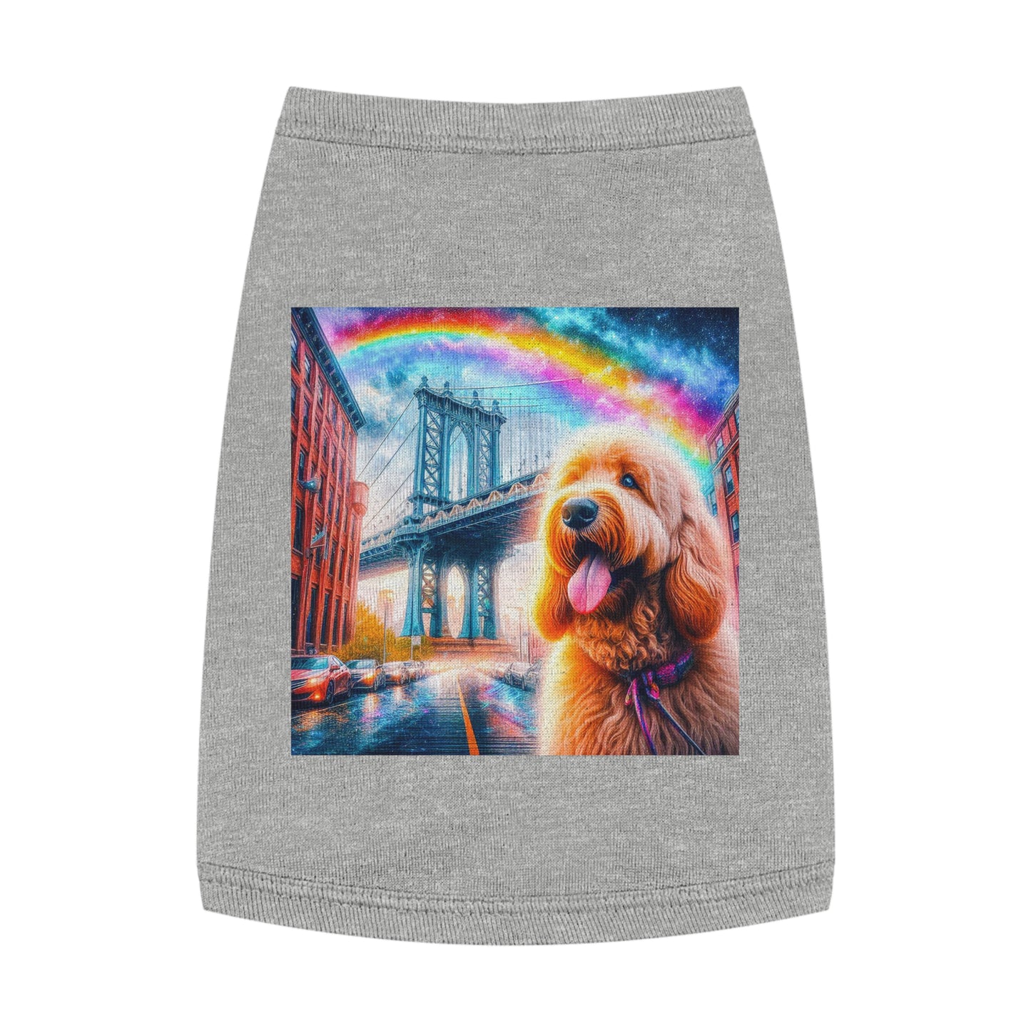 Pet Tank Golden Doodle Pets Printify M Heather