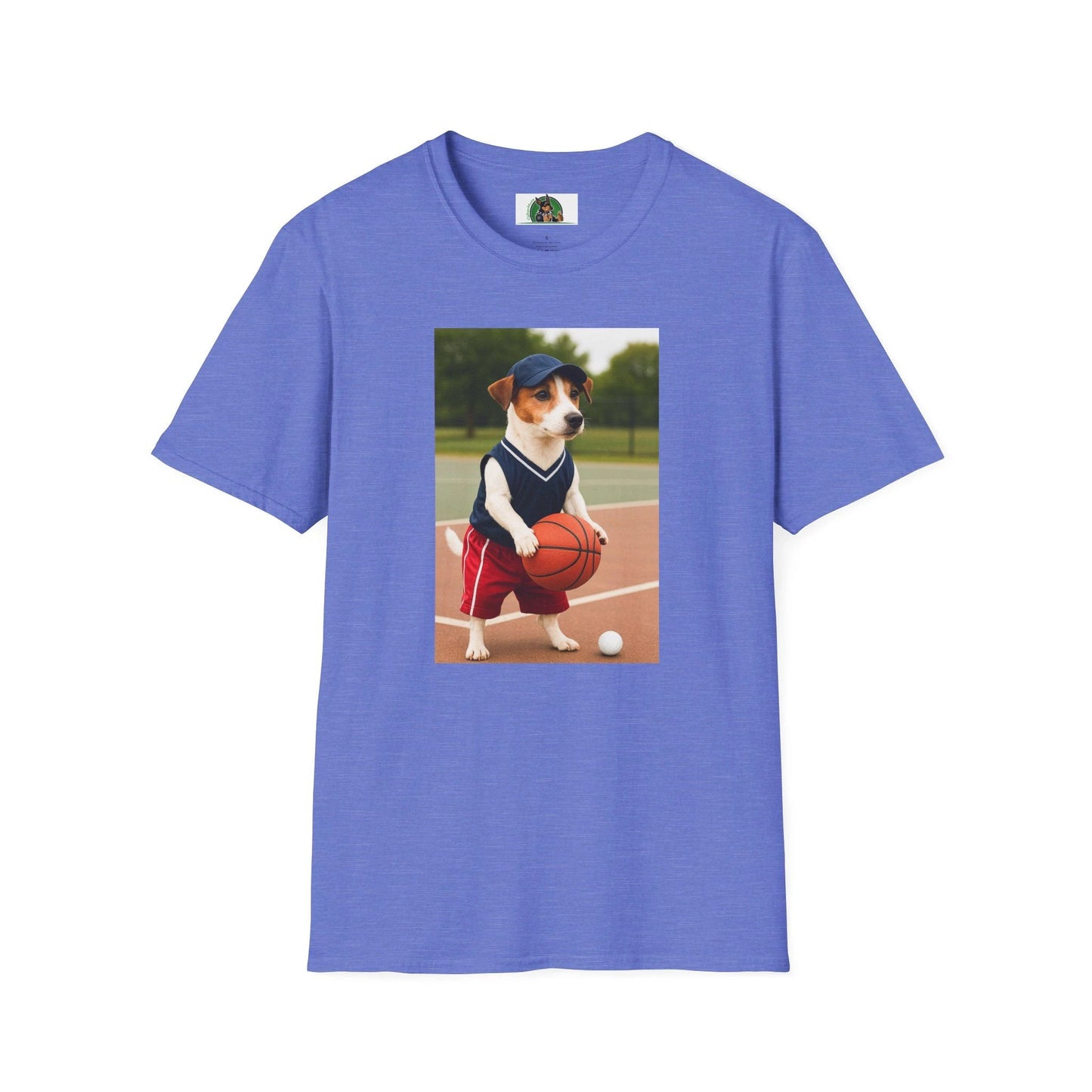 Jack Russell Basketball T-Shirt — Sports Dog Tee for Dog Lovers T-Shirt Printify Heather Royal S