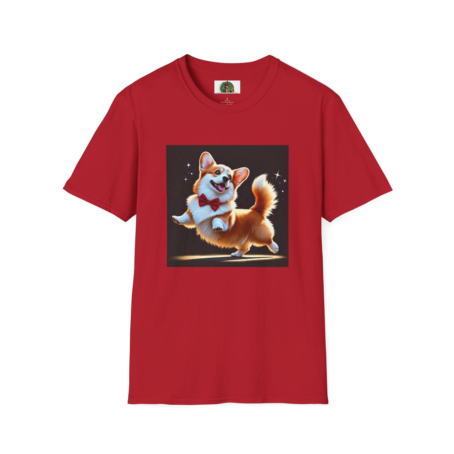 Dancing Pembroke Welsh Corgi T-Shirt T-Shirt Printify S Cherry Red
