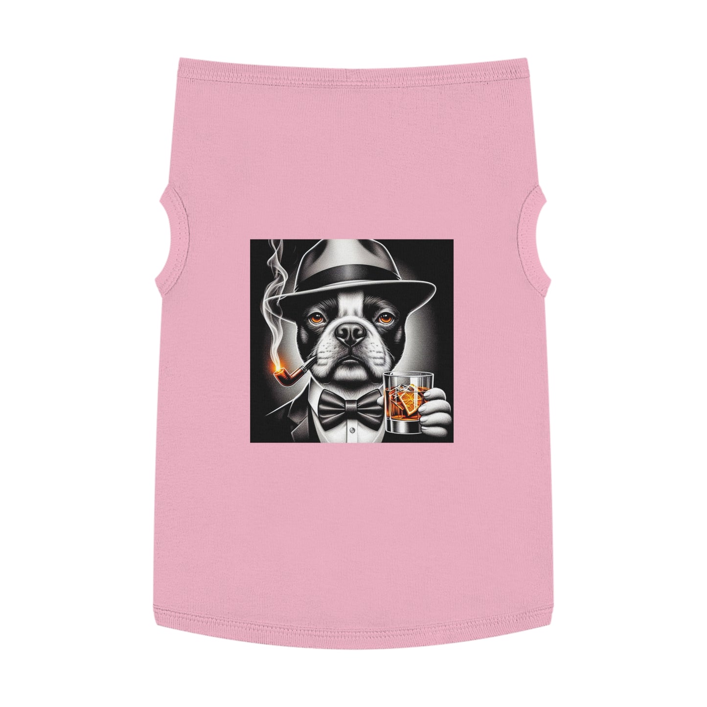 Pet Tank Top Boston Terrier Smoking Pipe Pets Printify XL Pink 