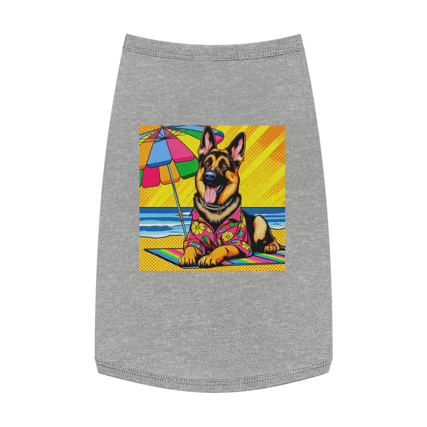 Pet Tank Top German Shepherd vacation Pets Printify L Heather