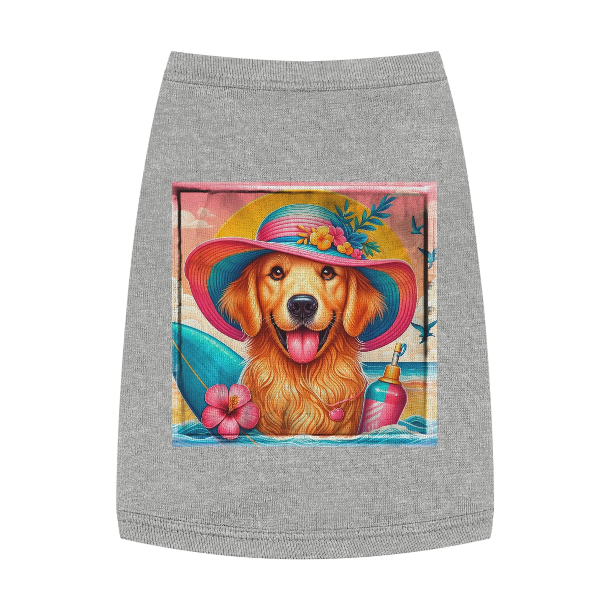 Golden Retriever pet tank top Pets Printify M Heather 