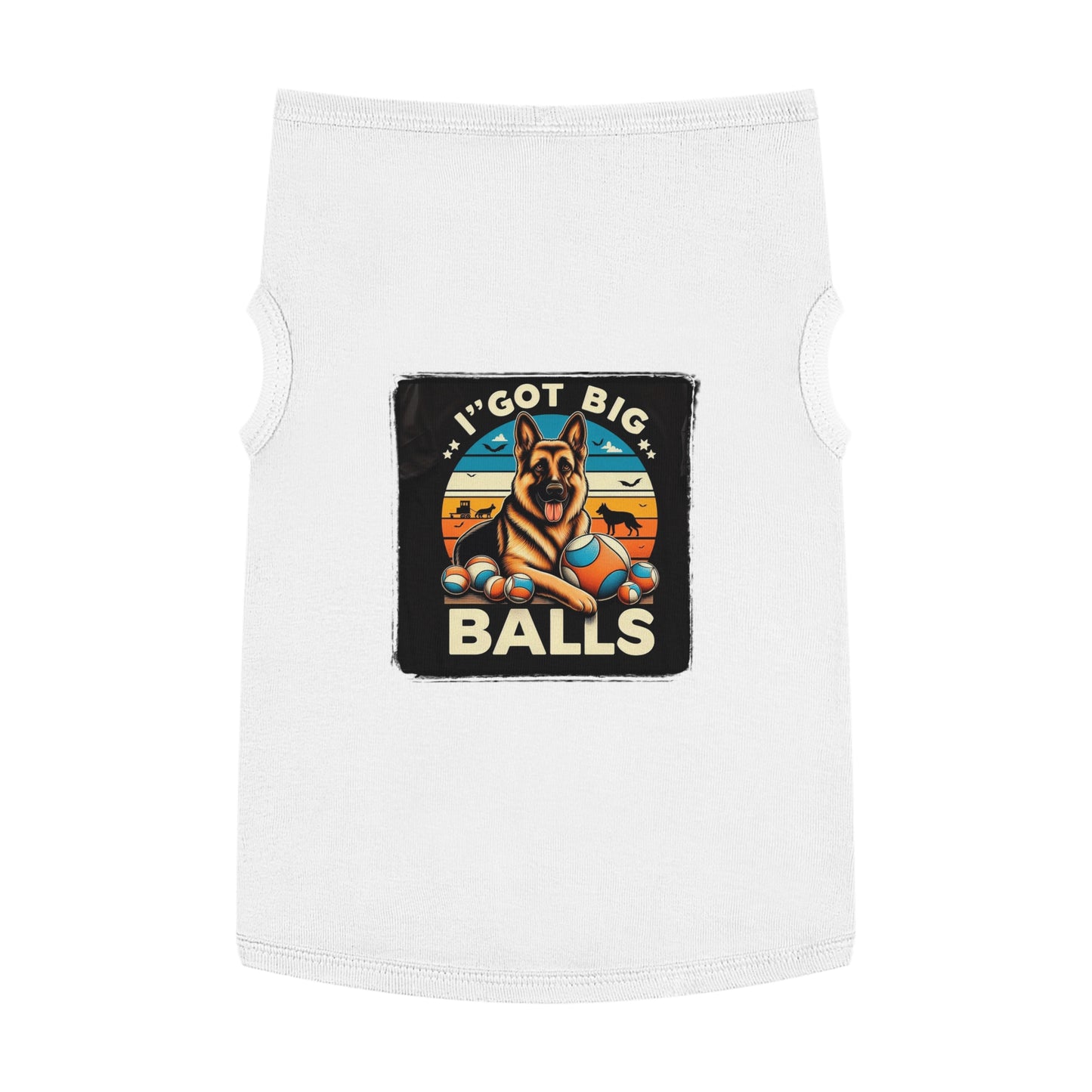 Dog Tank Top German Shepherd balls Pet Apparel Pets Printify XL White