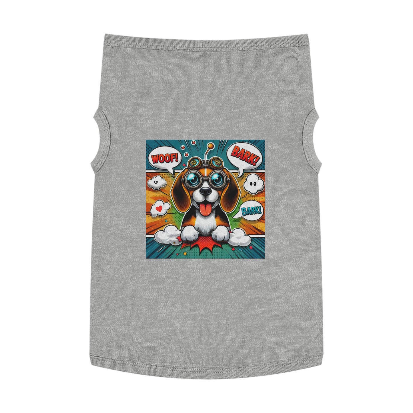 Pet Tank Top Wacky Beagle Cartoon Steampunk Dog Pets Printify XL Heather 