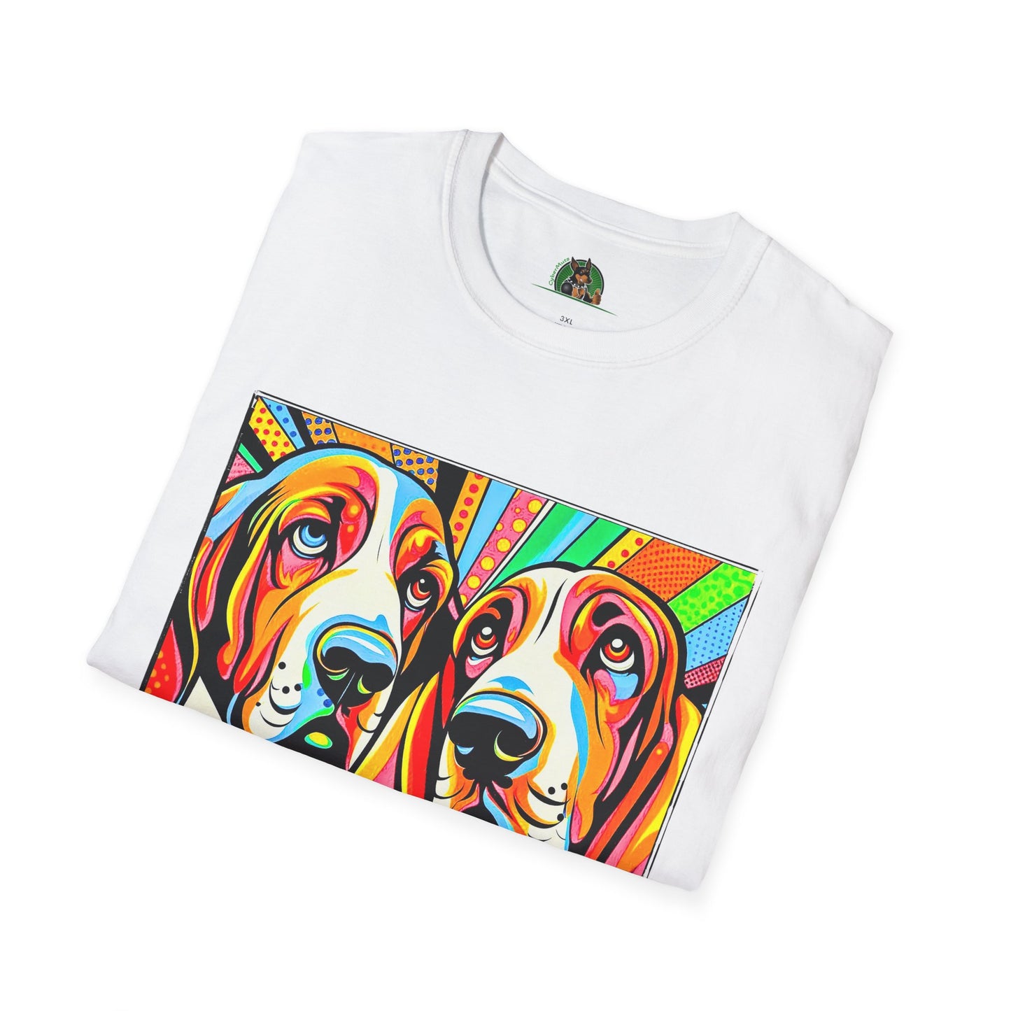 Basset Hound Boys Pop Art Pic T-Shirt Printify   