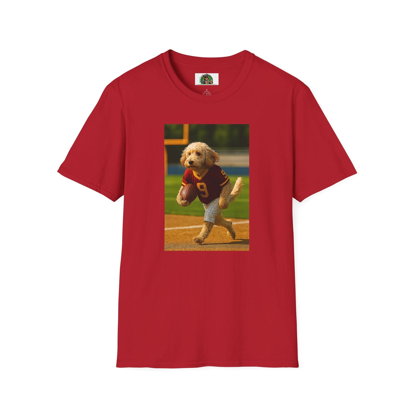 Sports Cockerpoo Football T-Shirt T-Shirt Printify Cherry Red S