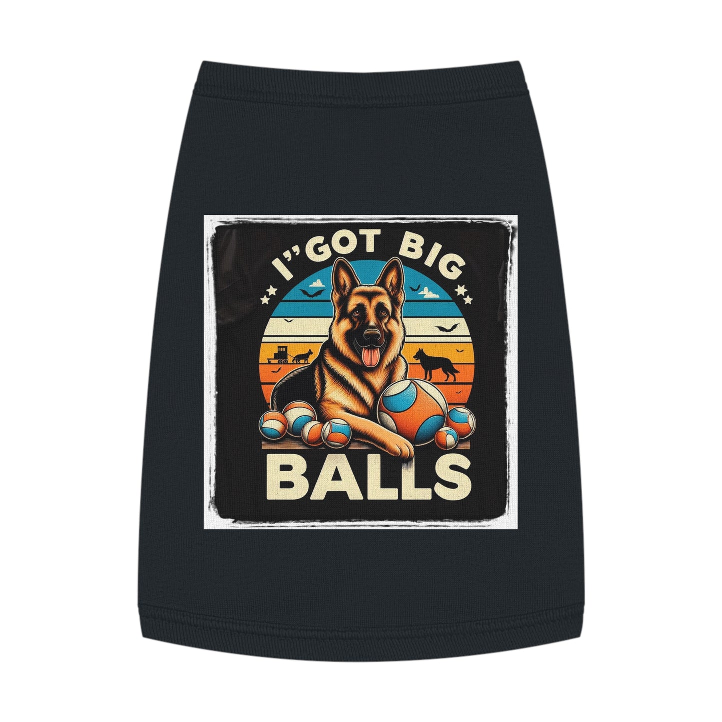 Dog Tank Top German Shepherd balls Pet Apparel Pets Printify M Black