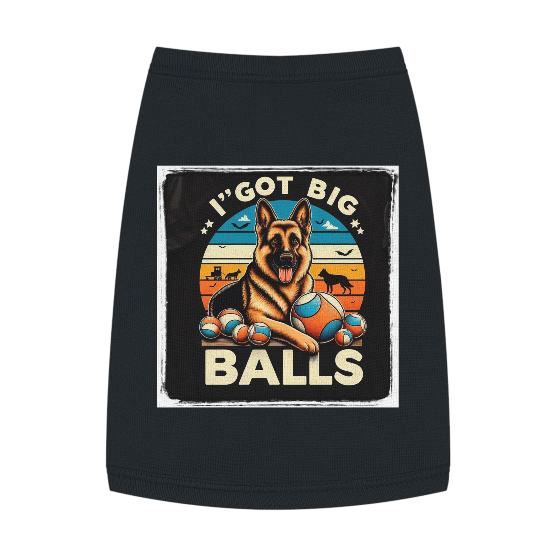 Dog Tank Top German Shepherd balls Pet Apparel Pets Printify M Black