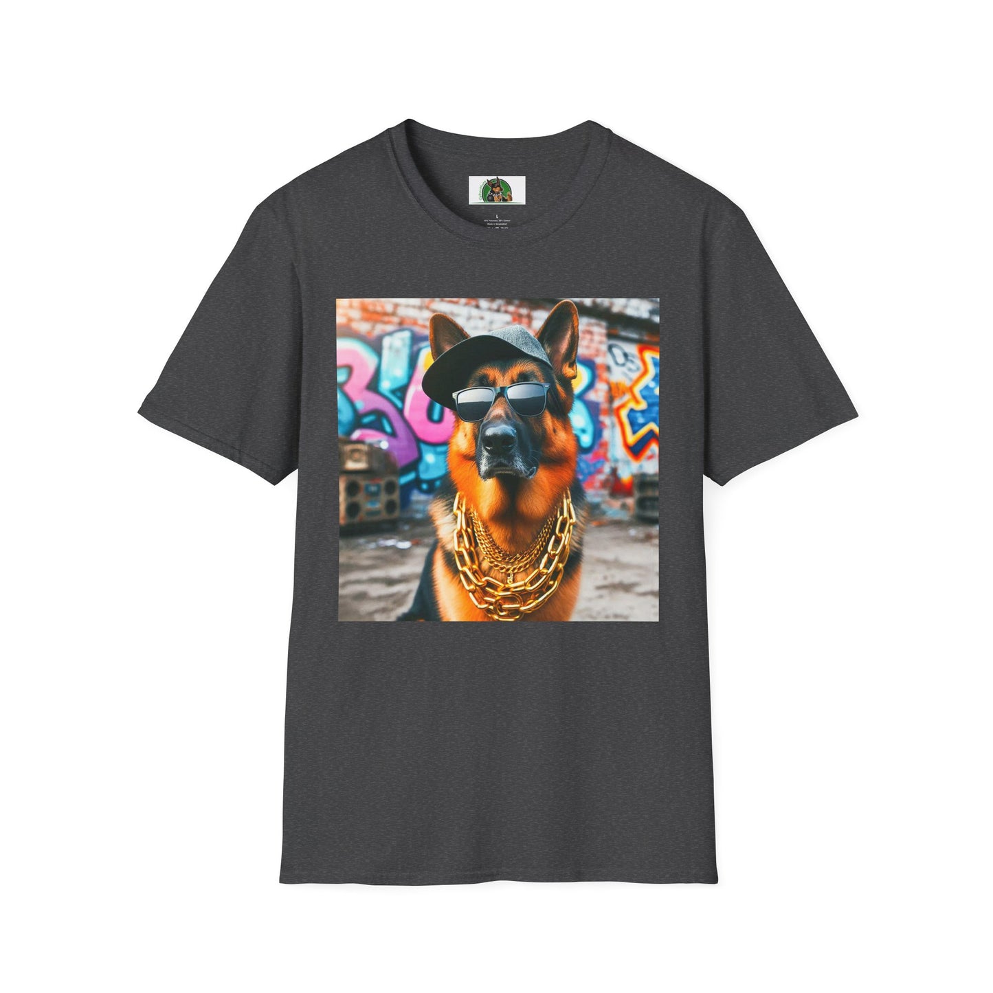 German Shepherd gangster shirt T-Shirt Printify Dark Heather S