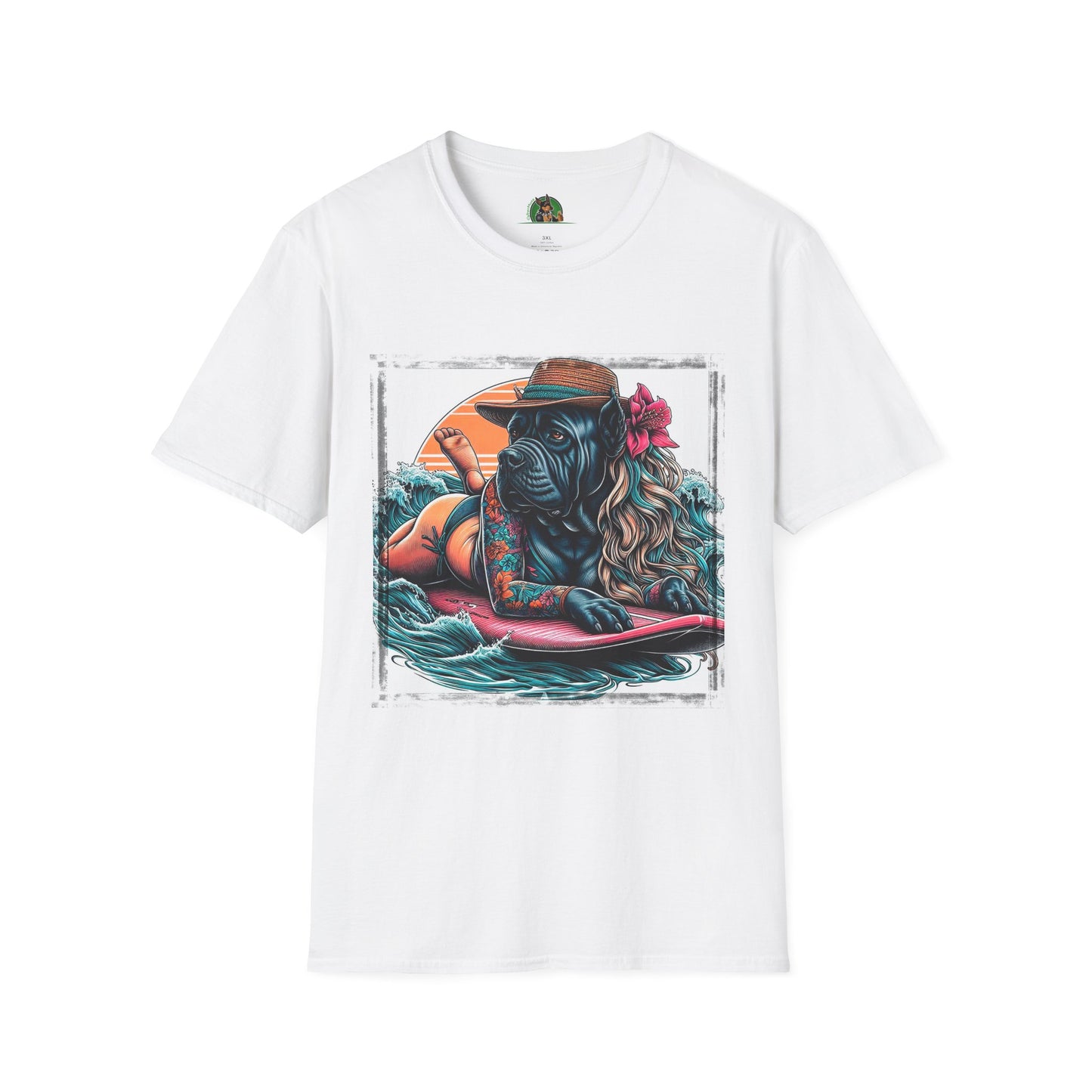 Cane Corso Female Surfer TShirt T-Shirt Printify XS White