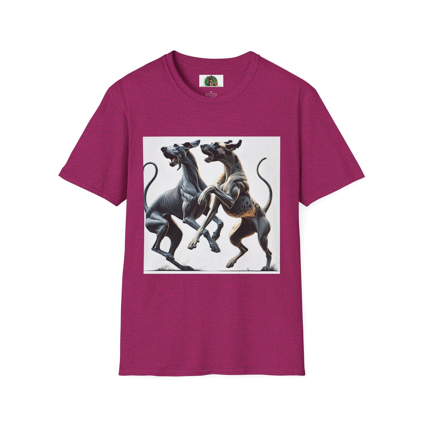 Dancing Great Danes T-Shirt T-Shirt Printify S Antique Heliconia