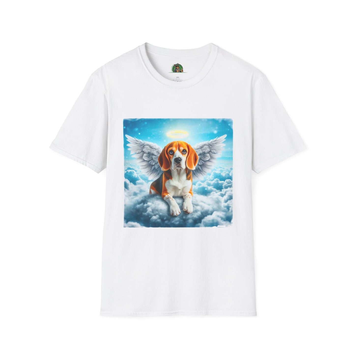 Beagle Angel in Cloud T-Shirt Printify XS White 