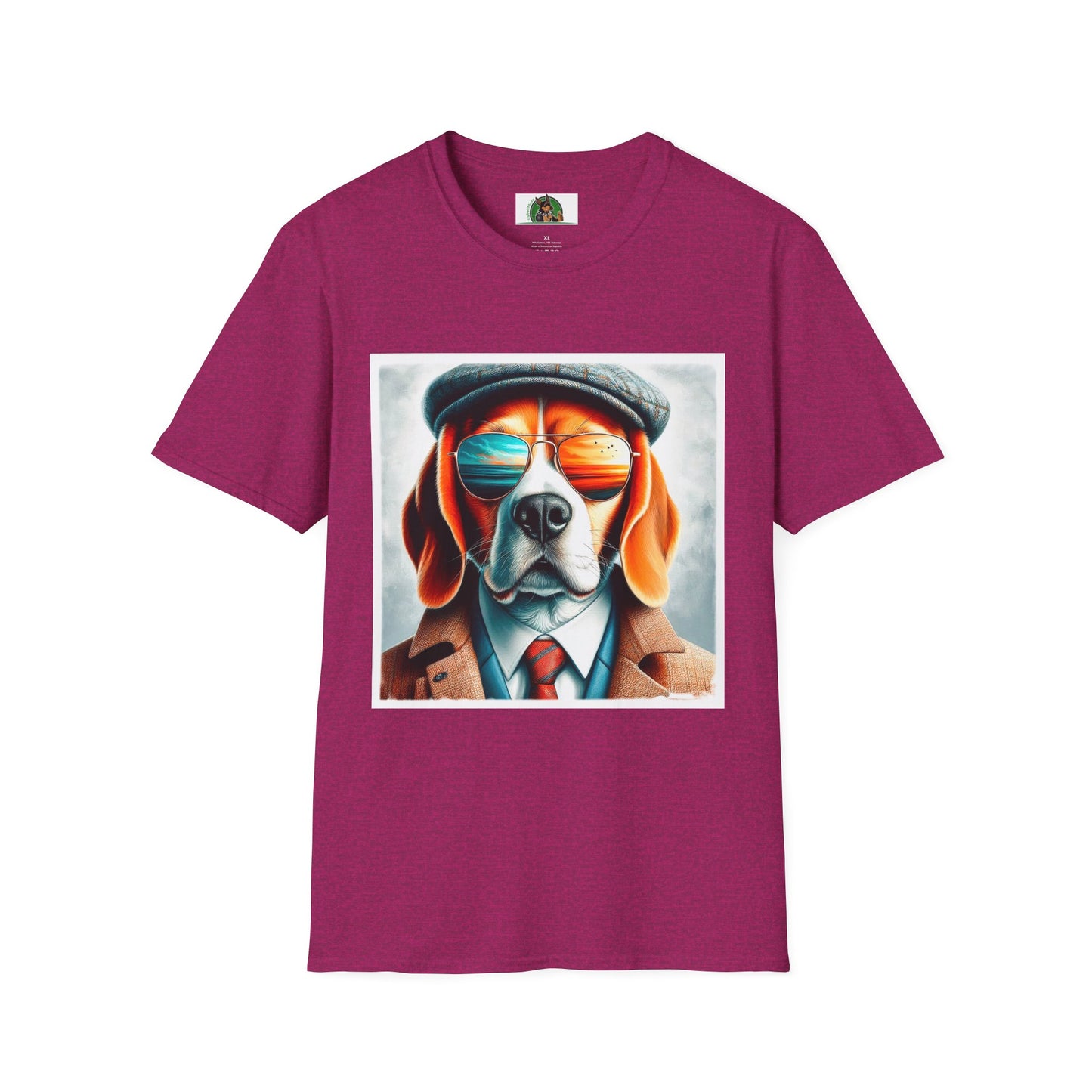 Beagle Wearing Sport Coat And Shades T-Shirt Printify S Antique Heliconia 