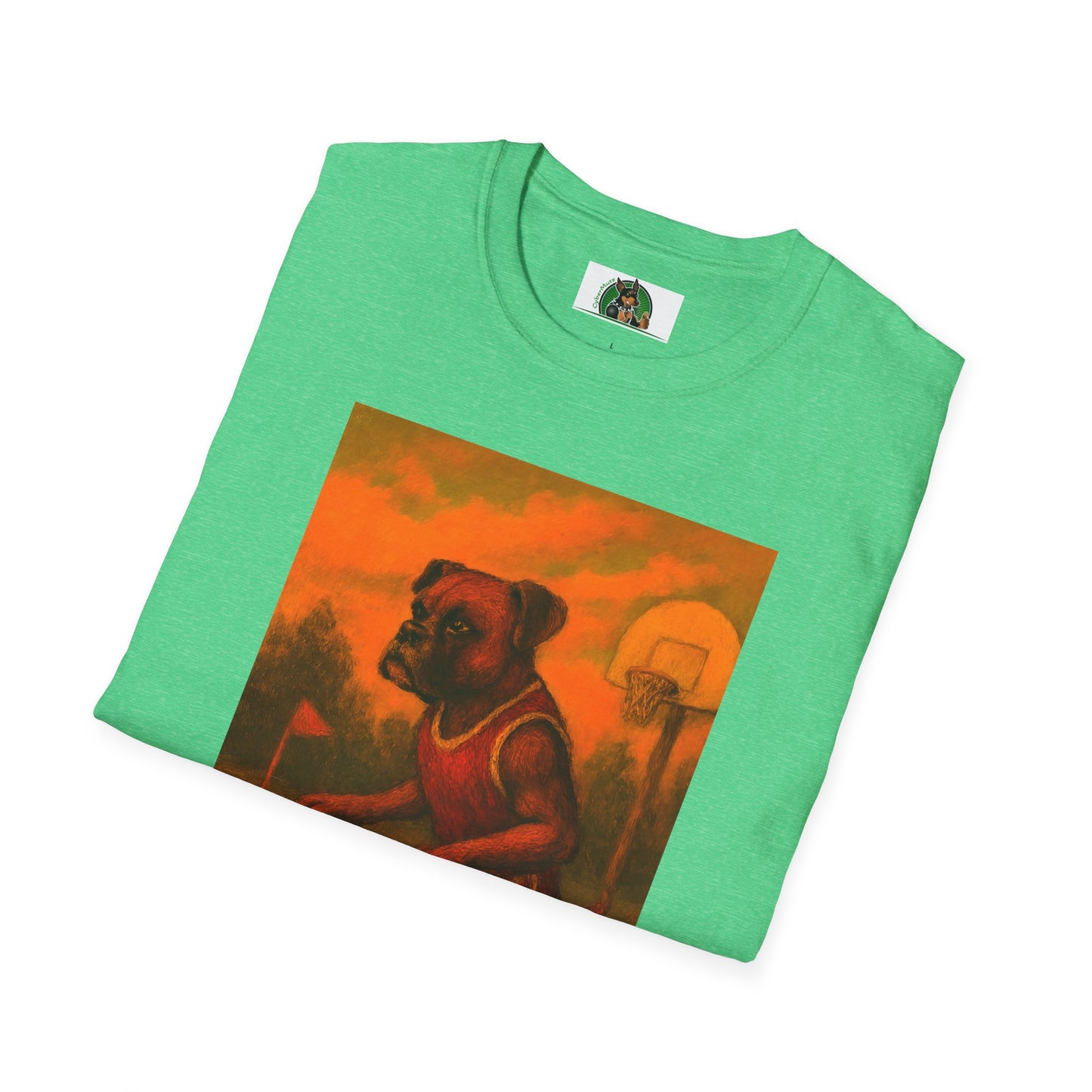 Sports Basketball Boxer Puppy Dogs T-Shirt - Unisex Softstyle