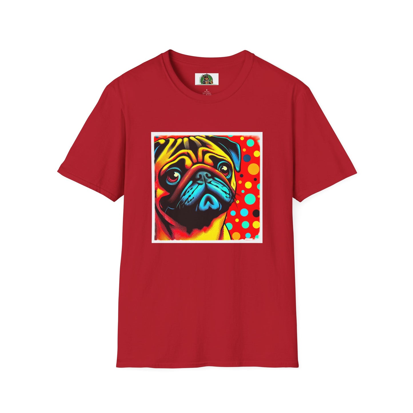 Pugs Pop Art T-Shirt T-Shirt Printify S Cherry Red
