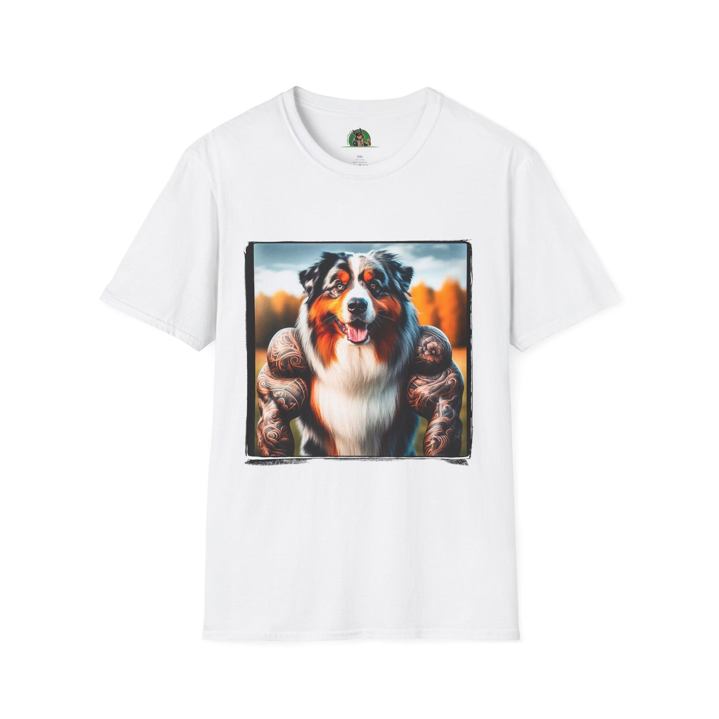 Australian Shepherd Muscle Dog T-Shirt Printify XS White