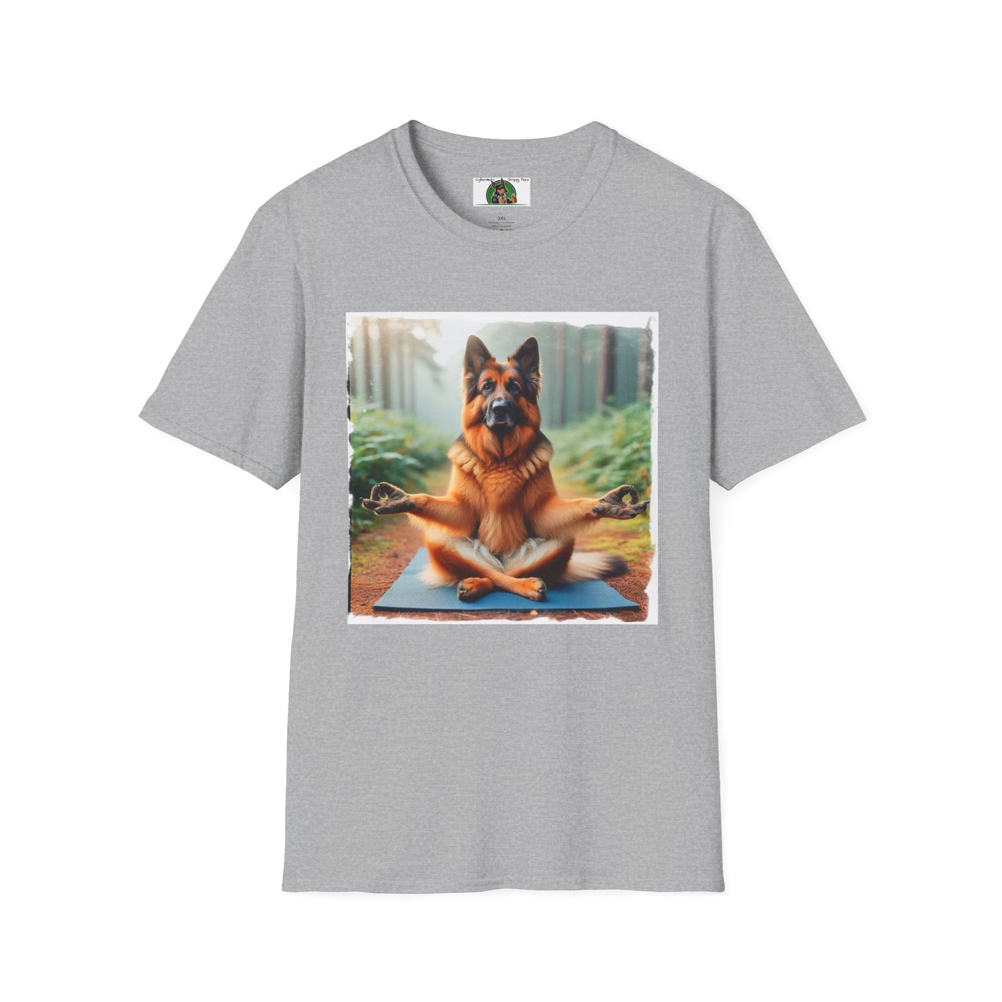 Zen German Shepherd Unisex Softstyle T-Shirt T-Shirt Printify S Sport Grey