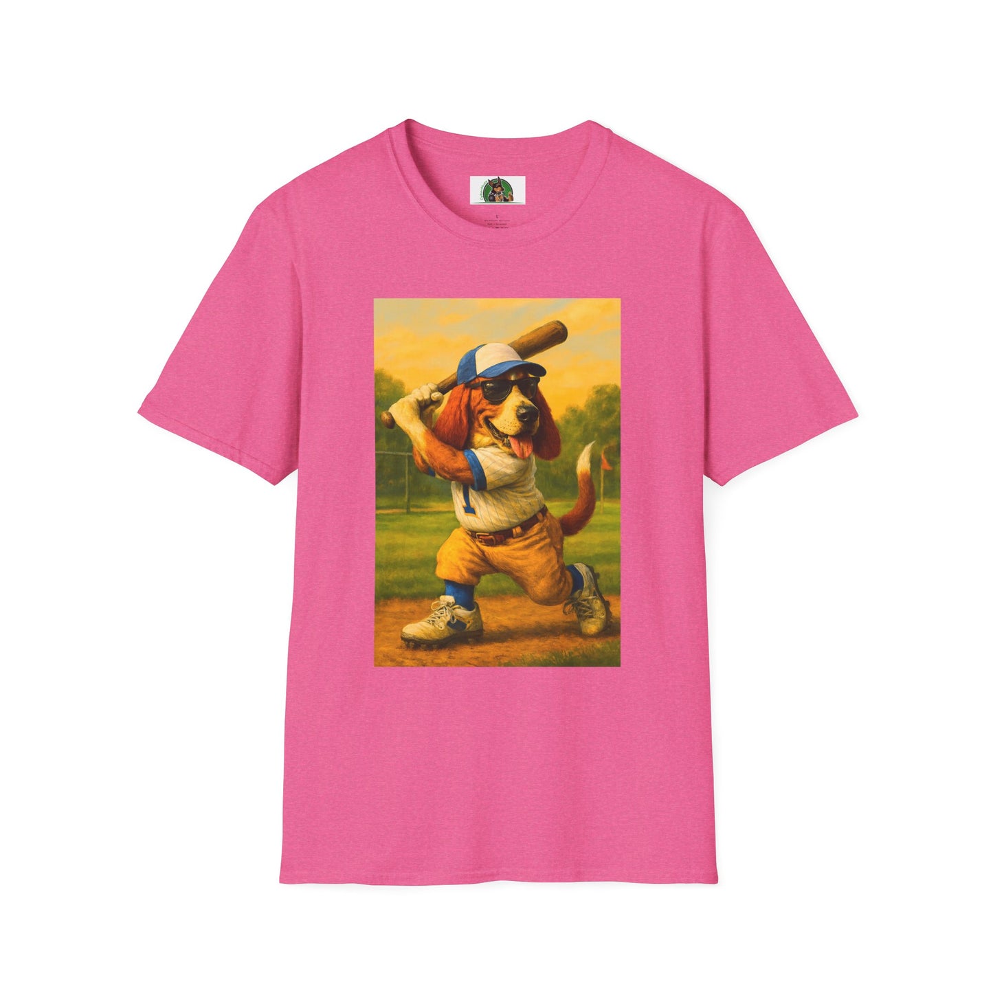 Sports Baseball Bassett Hound T-Shirt T-Shirt Printify Heather Heliconia S