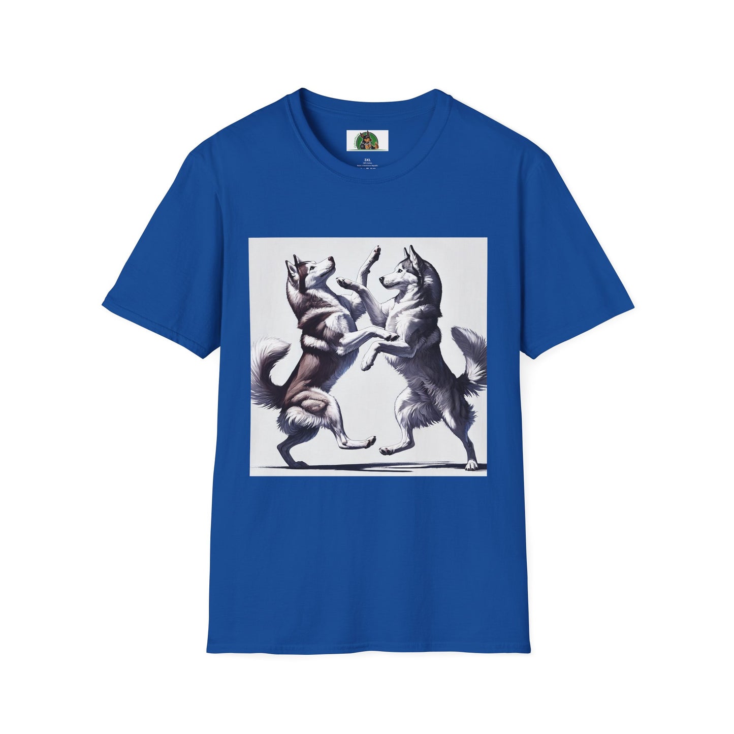 Dancing Huskies T-Shirt T-Shirt Printify XS Royal