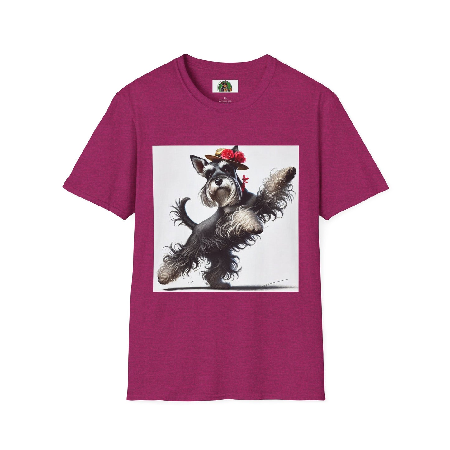 Dancing Miniature Schnauzer T-Shirt T-Shirt Printify S Antique Heliconia