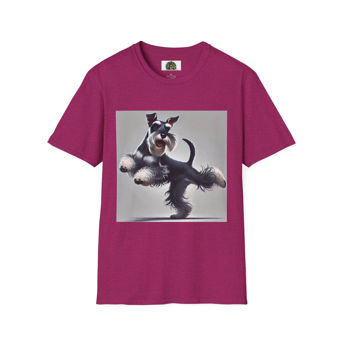 Dancing Miniature Schnauzer T-Shirt T-Shirt Printify S Antique Heliconia