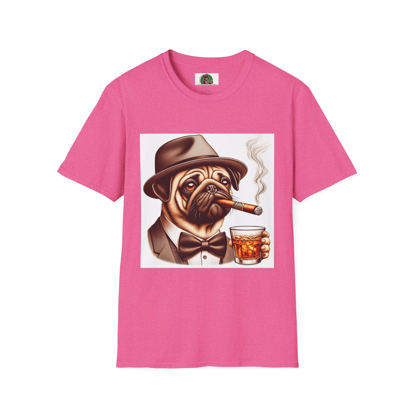 Pugs T-Shirt Printify S Heather Heliconia 