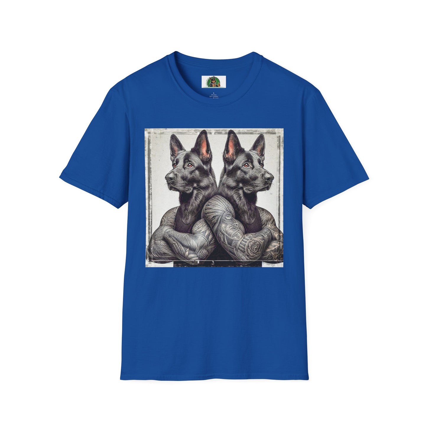 German Shepherd two trainers shirt T-Shirt Printify Royal S