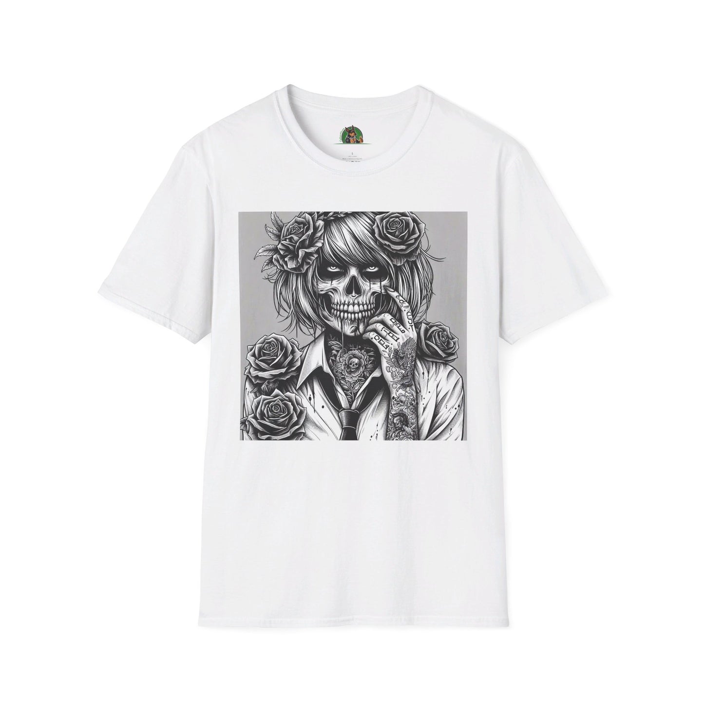 Zombie Girl T-Shirt Printify S White 