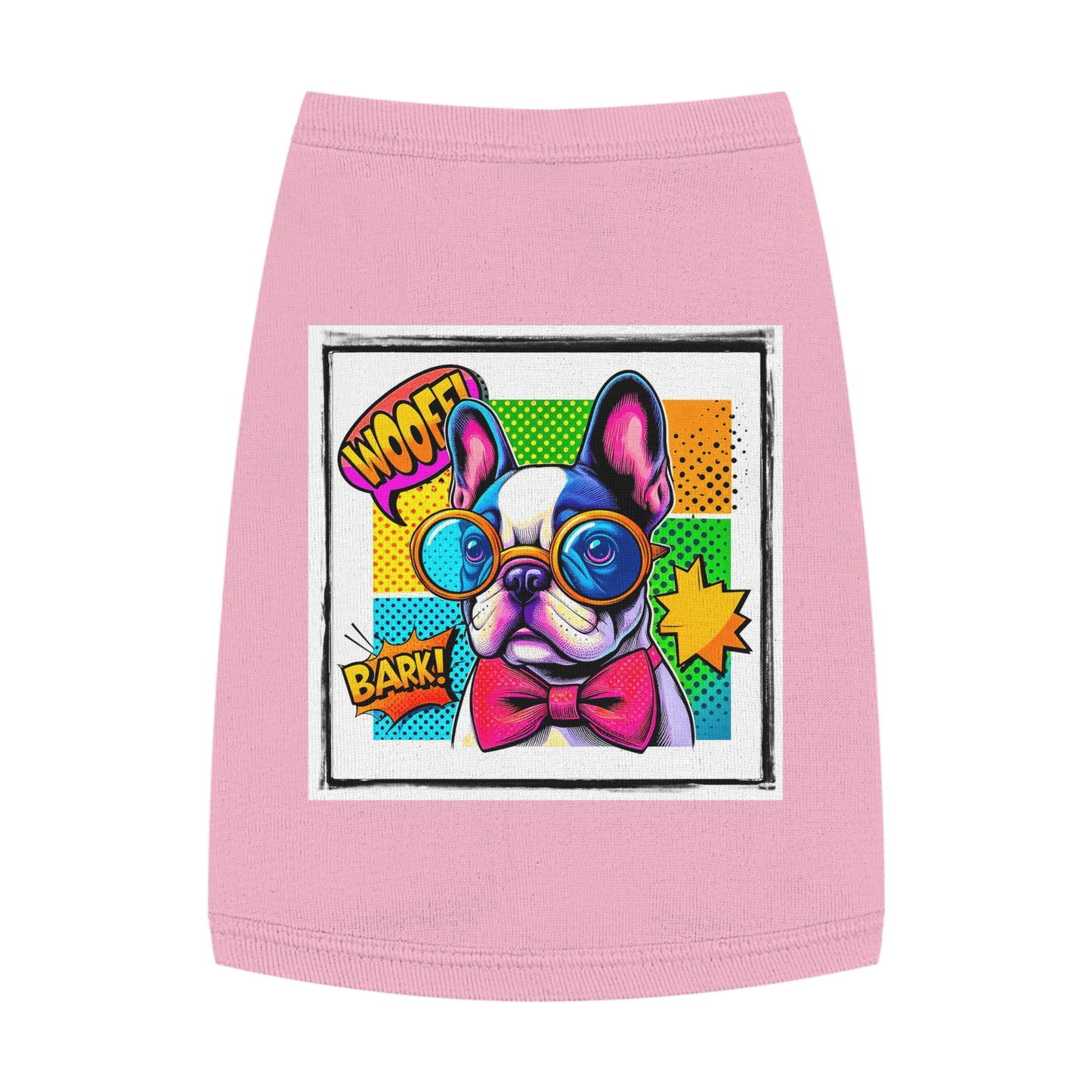 Wacky Pet Tank Top French Bulldog comic book t shirt Pets Printify M Pink