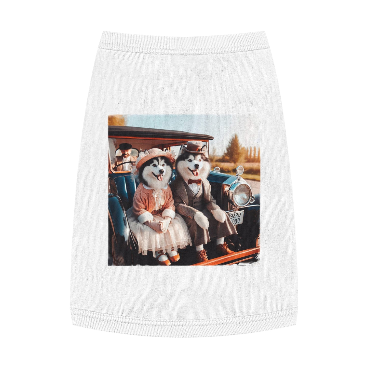 Pet Tank Top Husky couple in church Pets Printify M White
