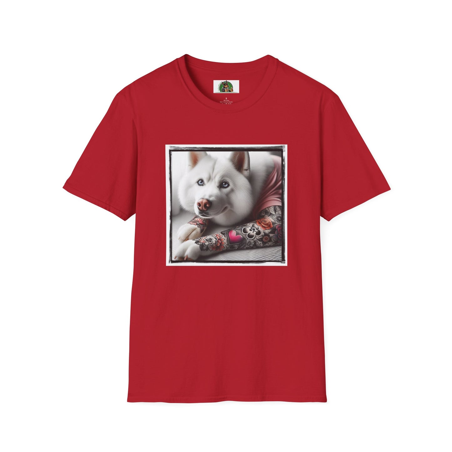 Husky T-Shirt Printify S Cherry Red