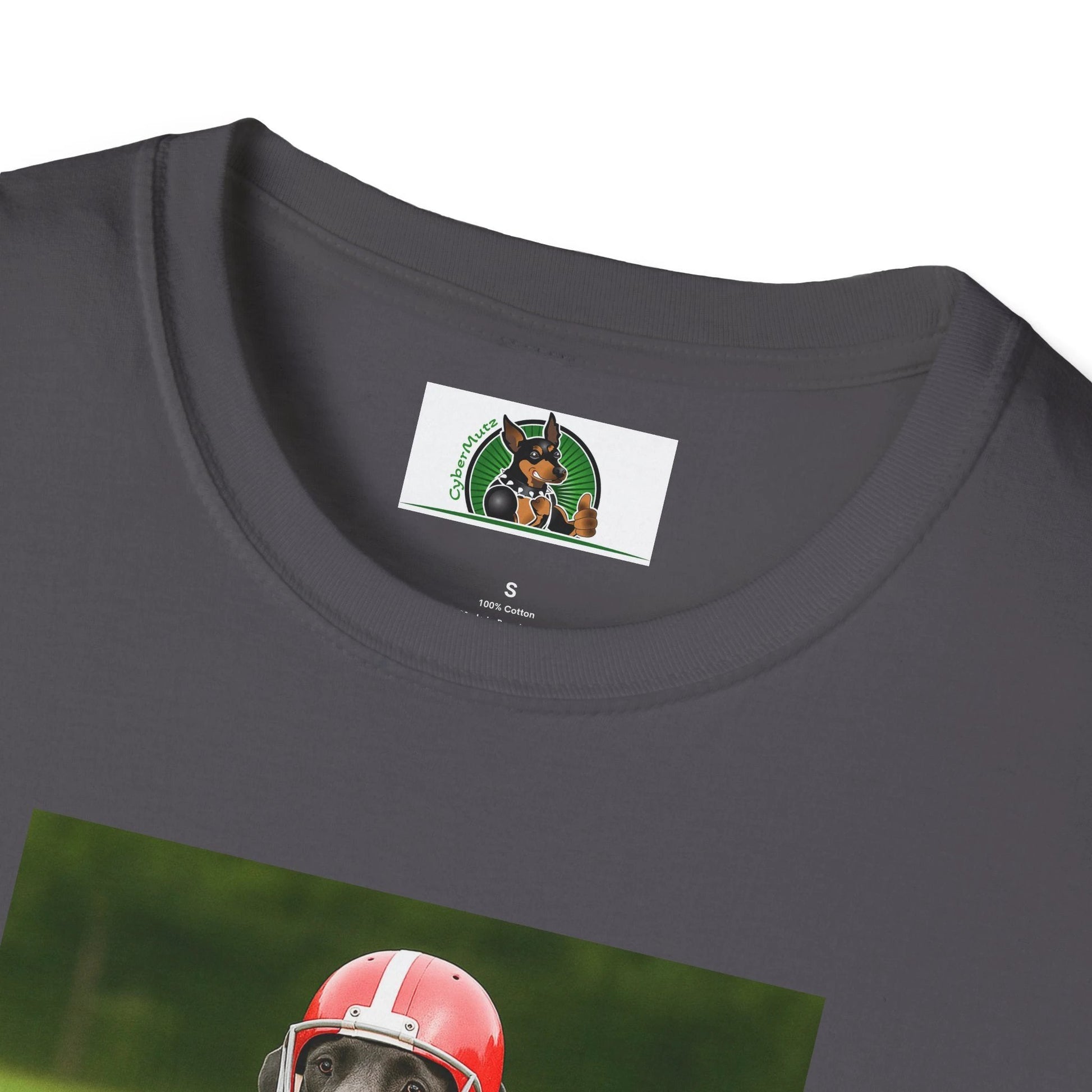 Great Dane Playing Football T-Shirt — Sports Dog Tee T-Shirt Printify