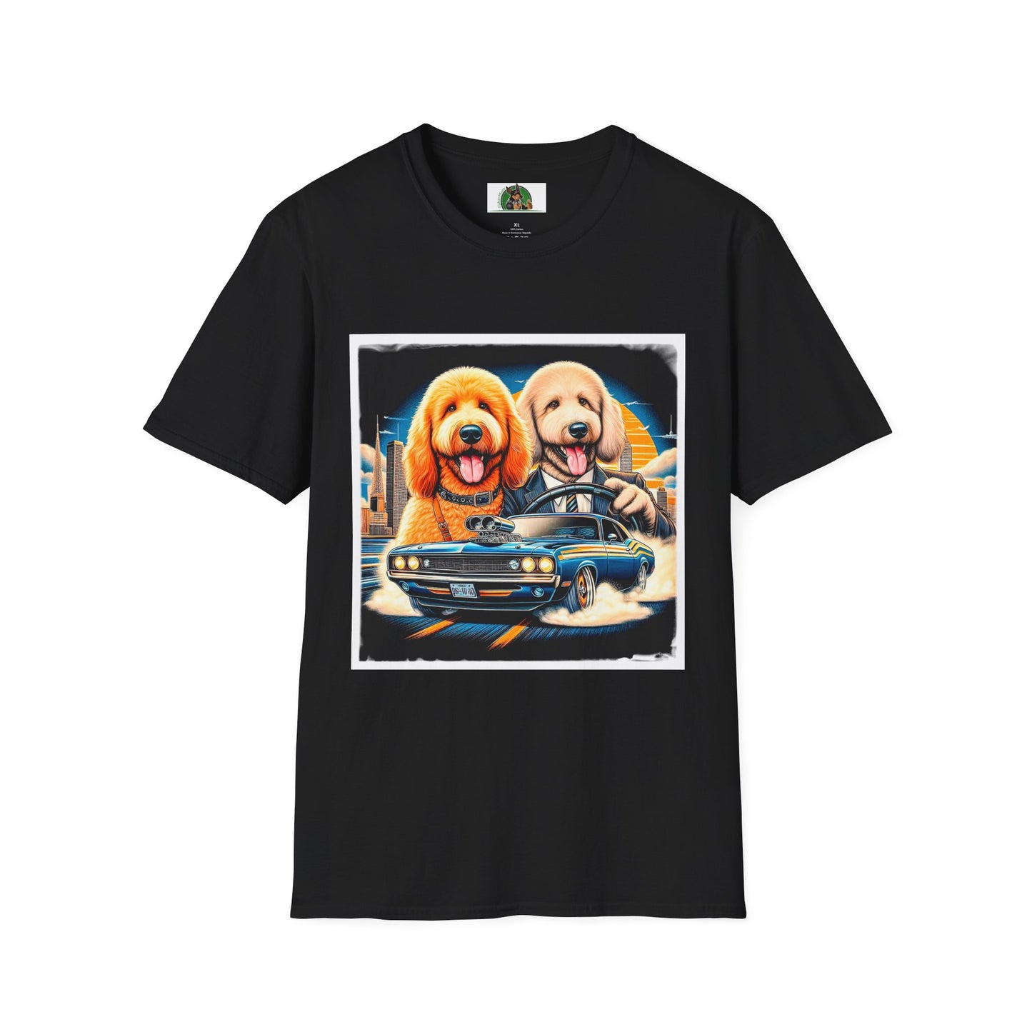 Golden Doodle cool car t shirt T-Shirt Printify XS Black