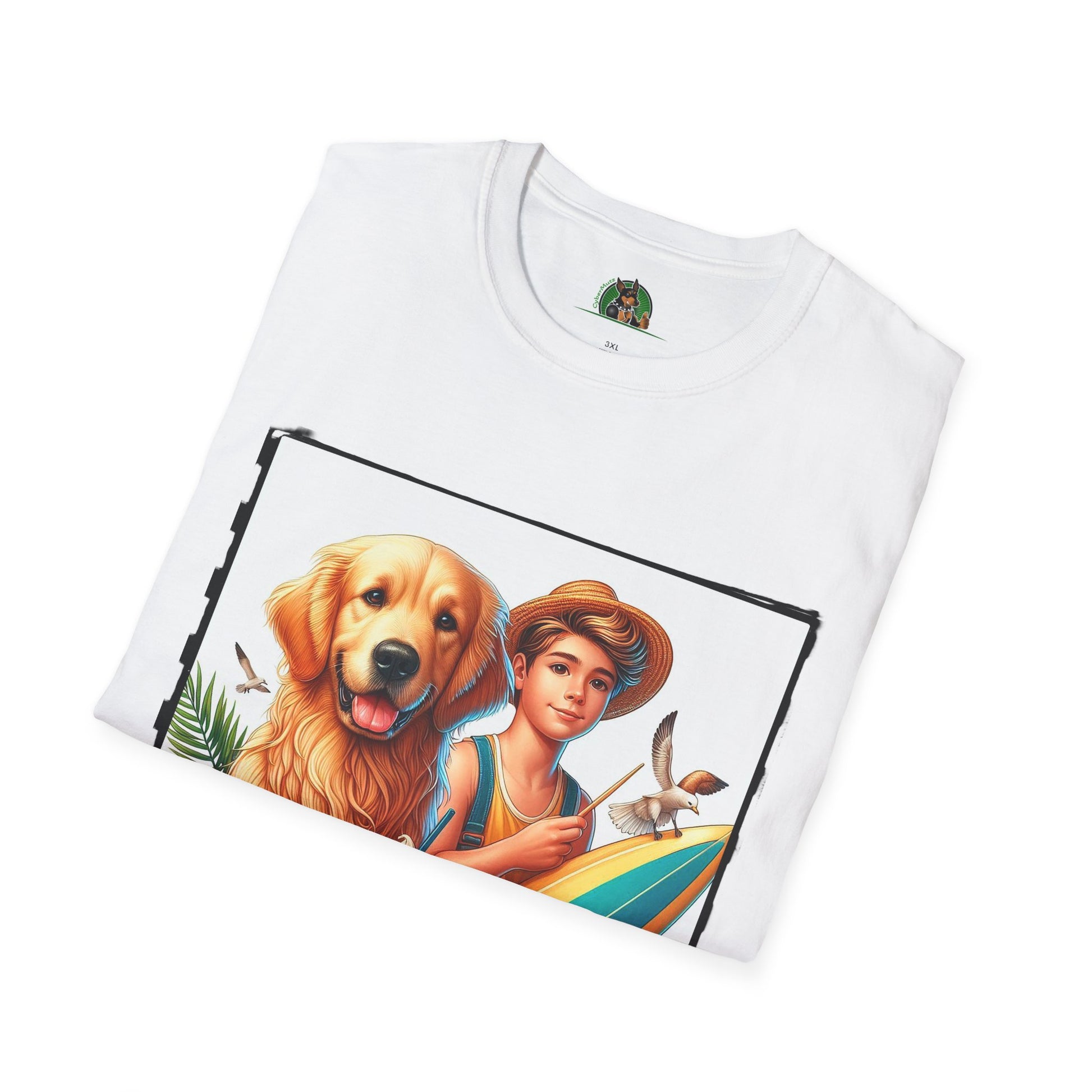 Golden Retriever boy and handsome puppy T-Shirt Printify