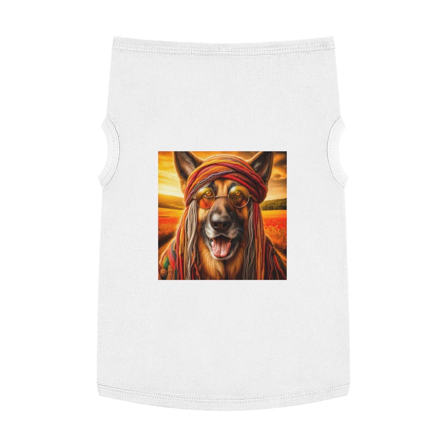 German Shepherd old hippie shirt Pets Printify XL White