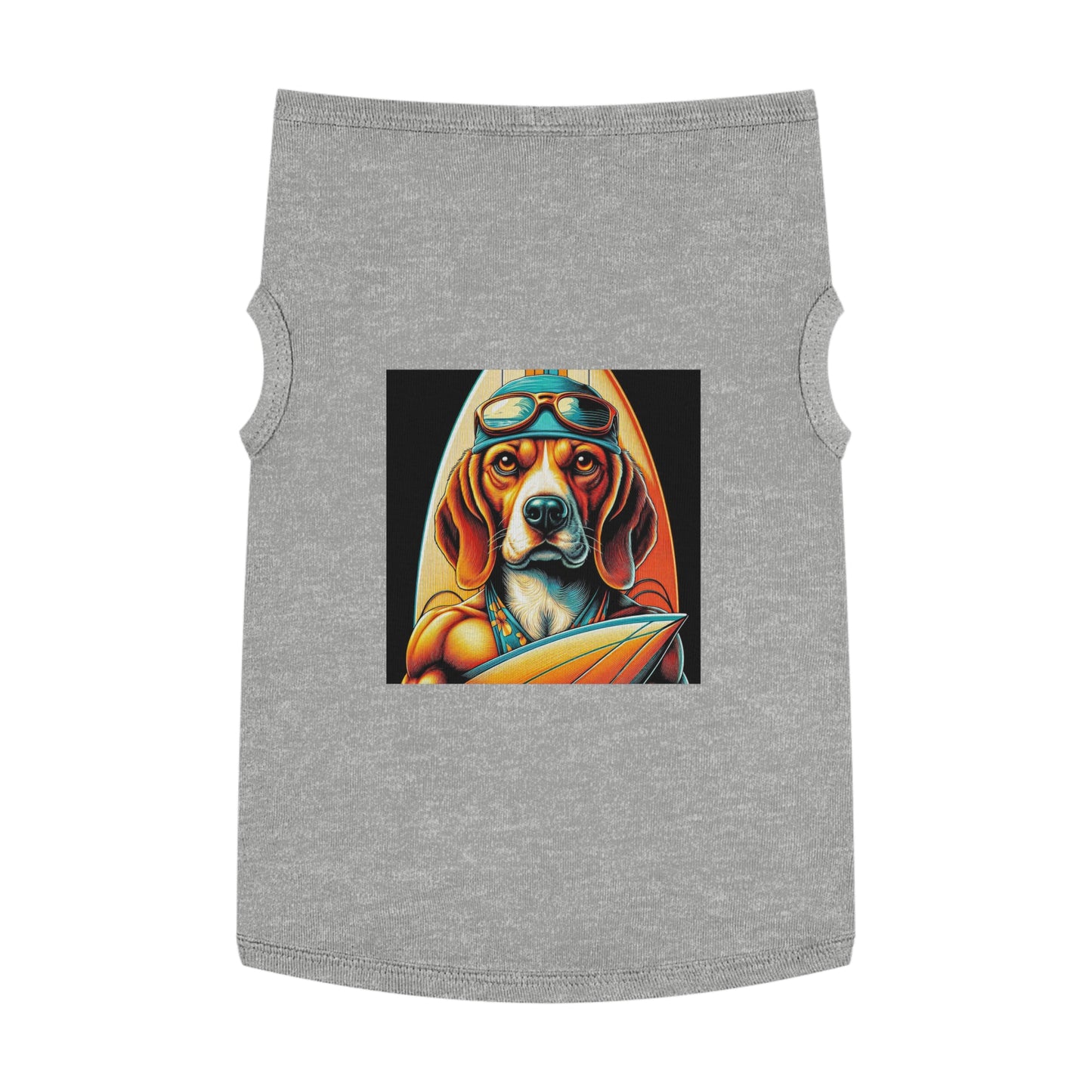 Pet Tank Top Beagle Surfer Dog Pets Printify XL Heather 