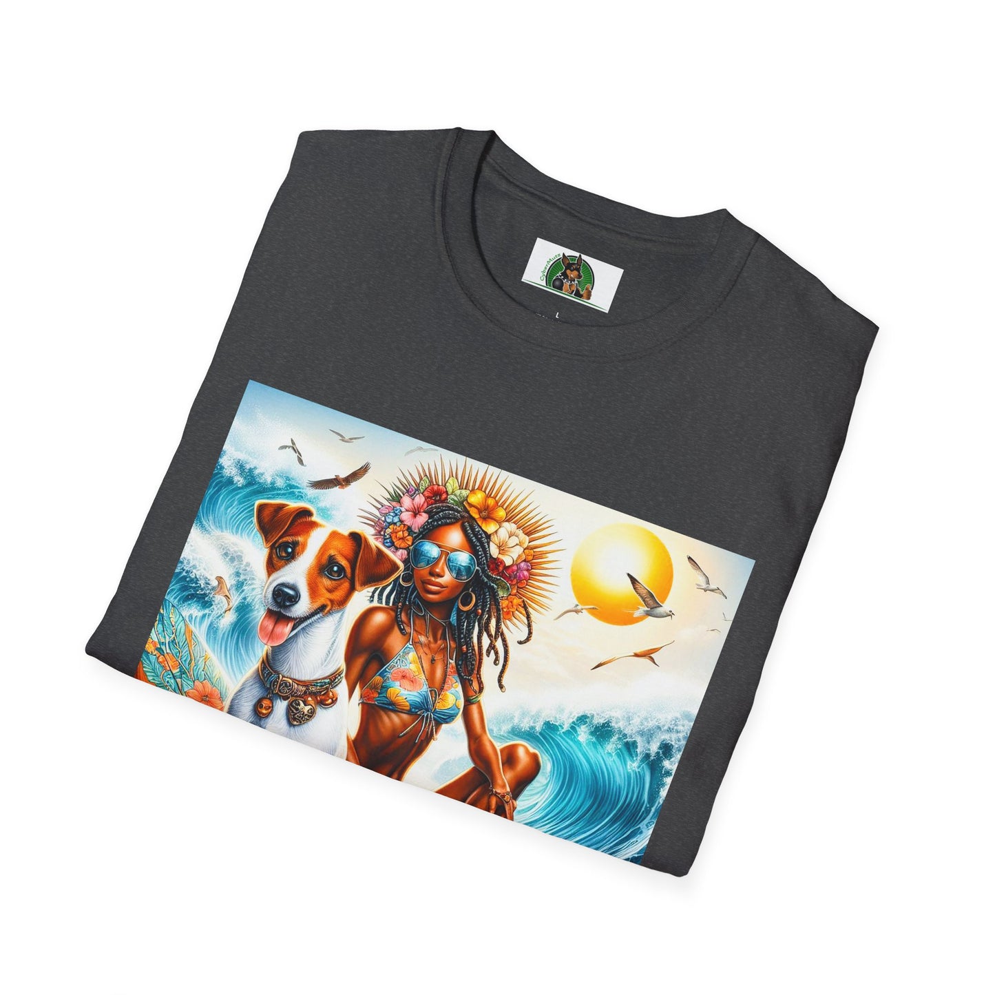 Jack Russell Surfer Girl T-Shirt Printify