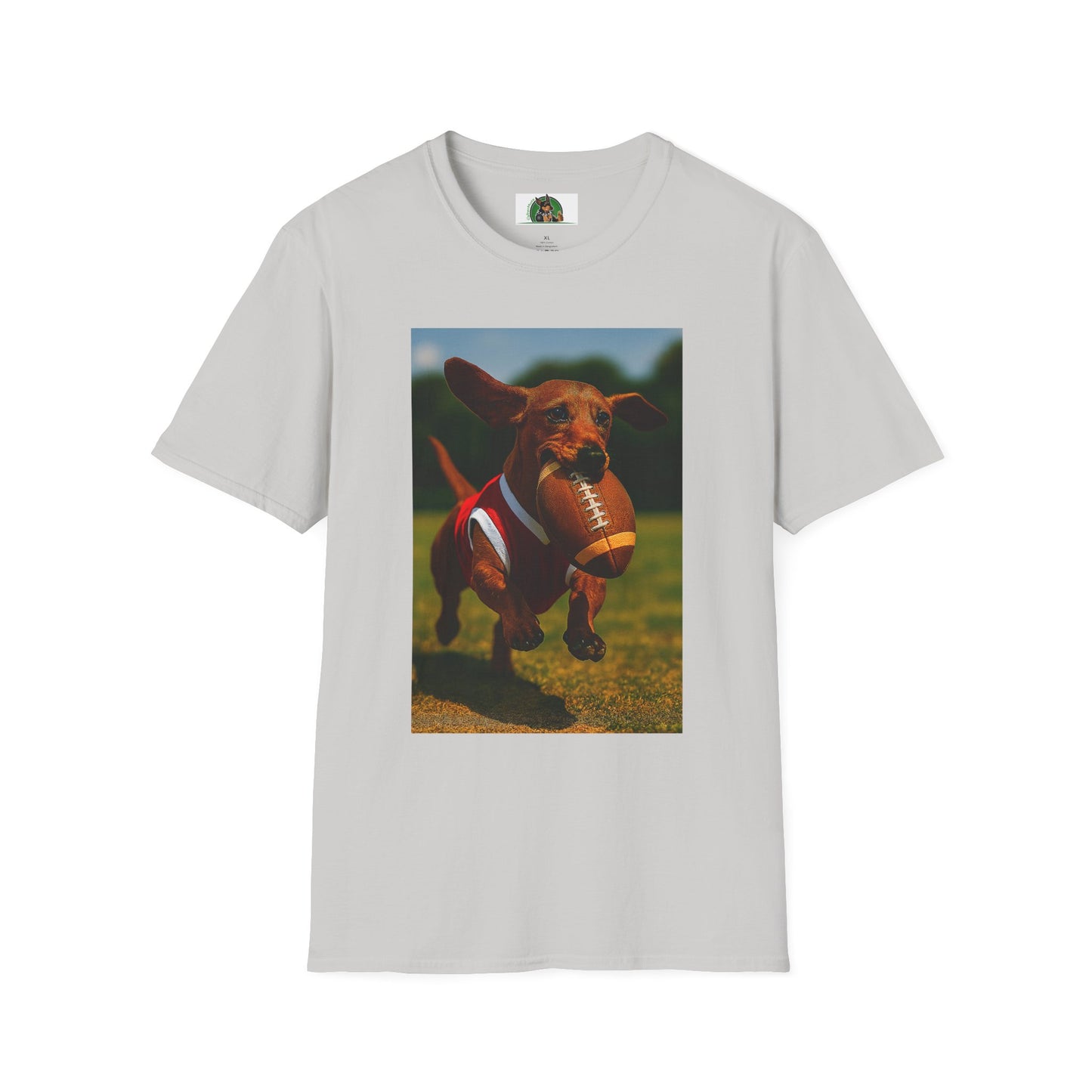 Sports Dachshund Football T-Shirt T-Shirt Printify Ice Grey S