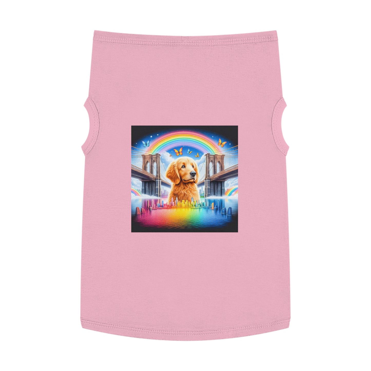 Pet Tank Golden Doodle rainbow bridge Pets Printify XL Pink