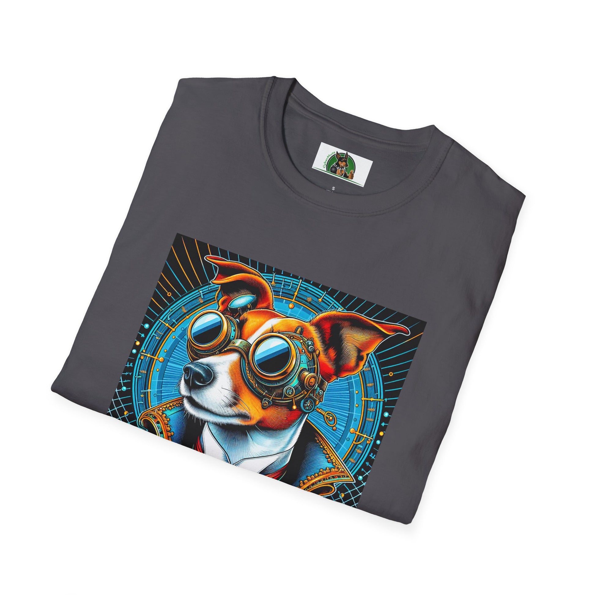 Jack Russell Blue Steampunk Dog T-Shirt Printify