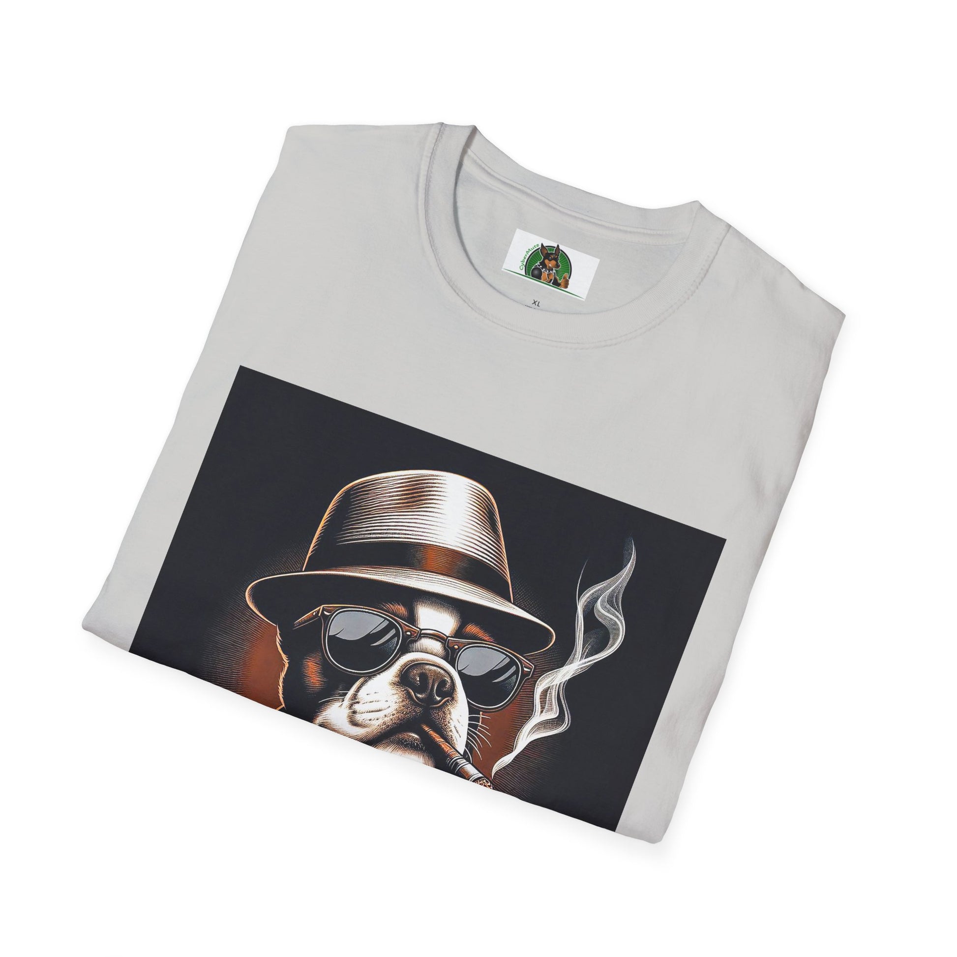 Boston Terrier Smoking T-shirt T-Shirt Printify   