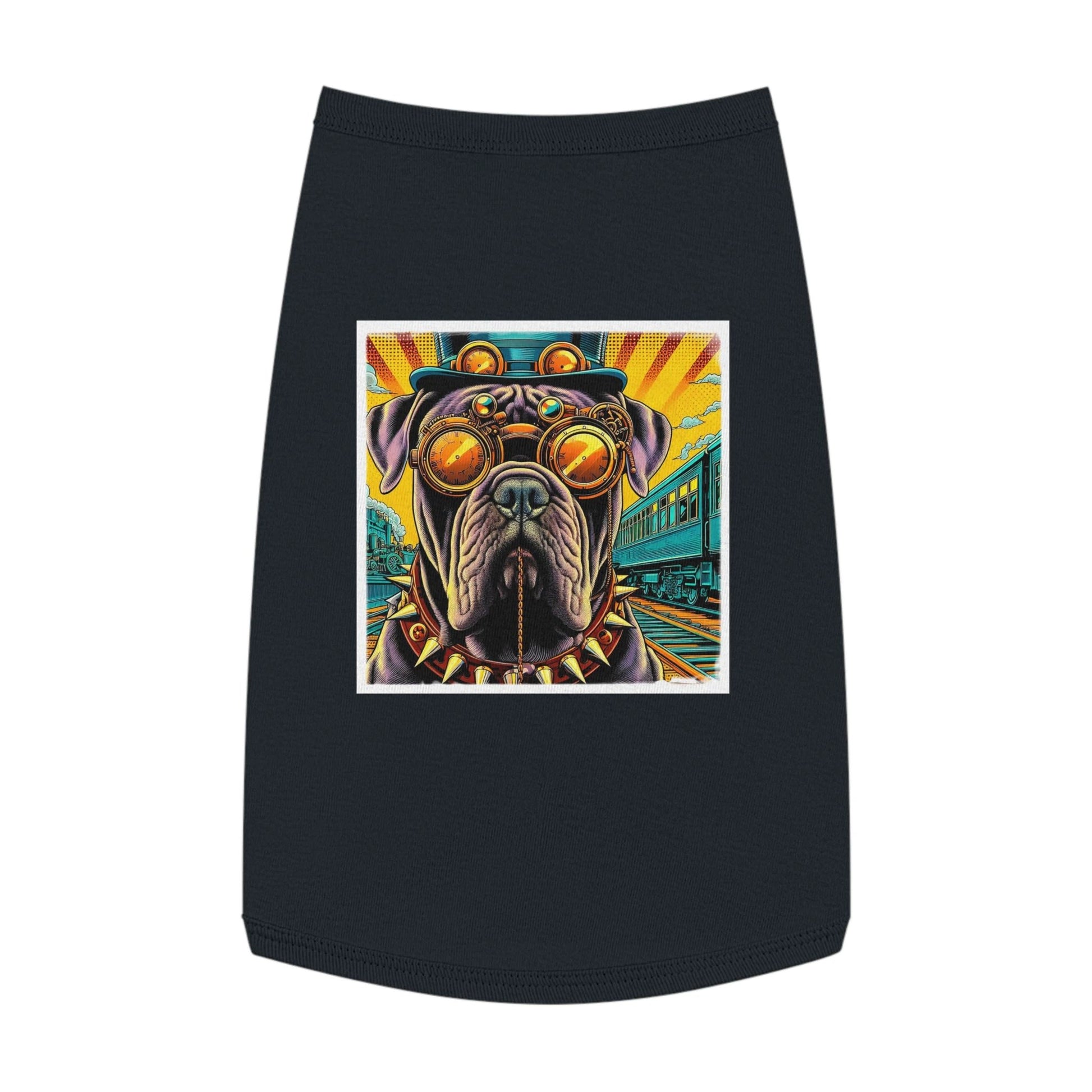 Cane Corso Dog Tank Top Spiked Collar Steampunk Pet Apparel For Large Breed Outdoor Wear Pets Printify L Black