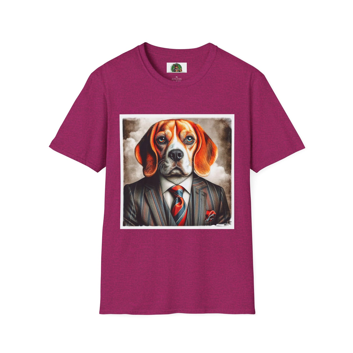 Beagle Wearing Power Suit T-Shirt Printify S Antique Heliconia 