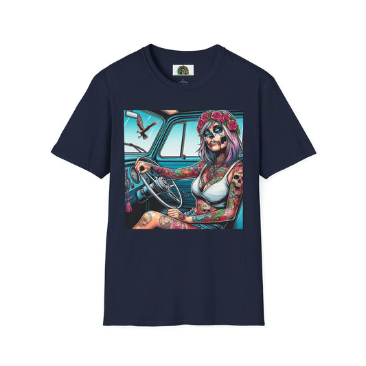 Zombie Girl T-Shirt Printify S Navy 