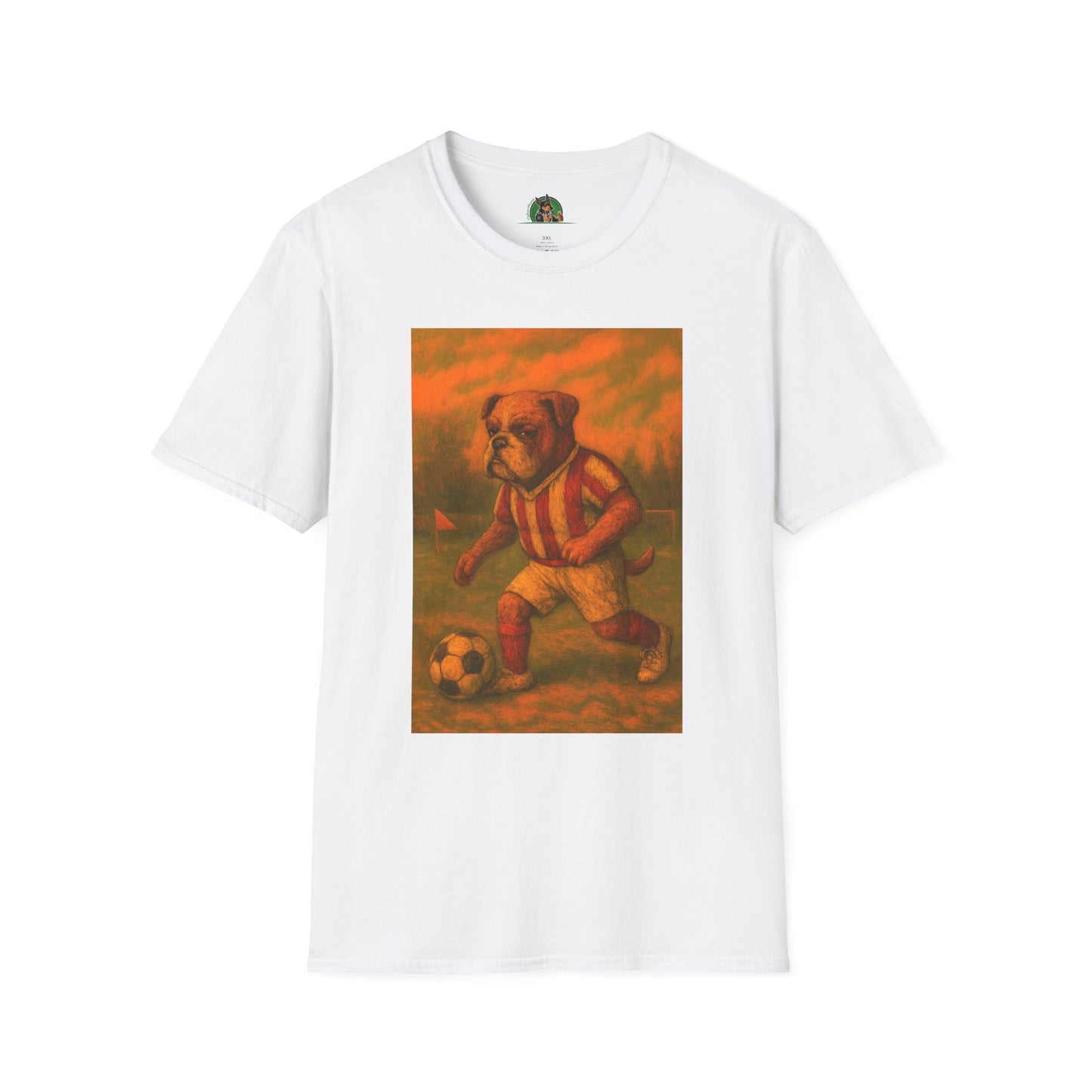 Bulldog Soccer T-Shirt - Unisex Sports Tee T-Shirt Printify White XS